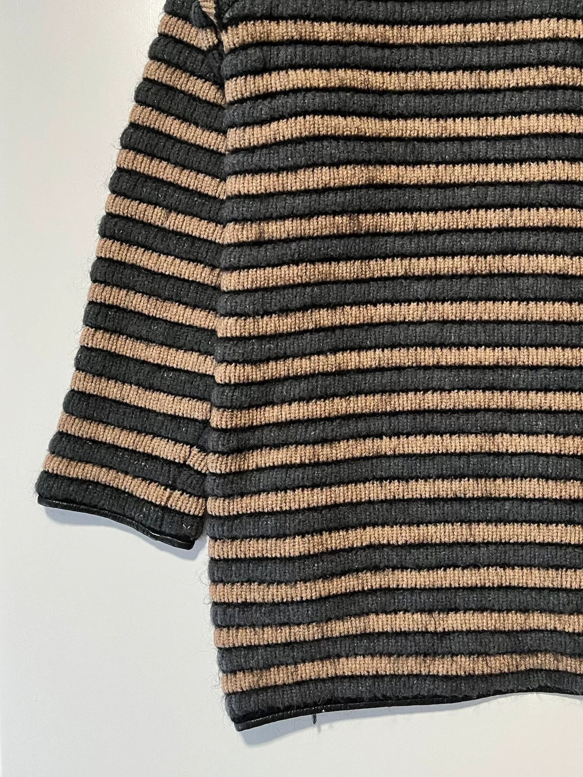 Issey Miyake 1970s Leather-Trimmed Knit Sweater