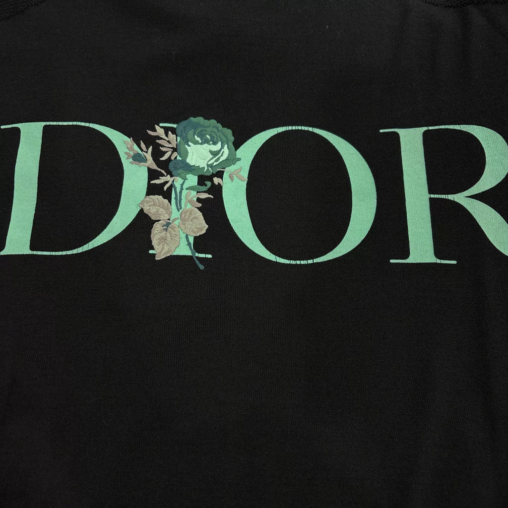 Dior Floral Embroidered Logo Cashmere Sweater