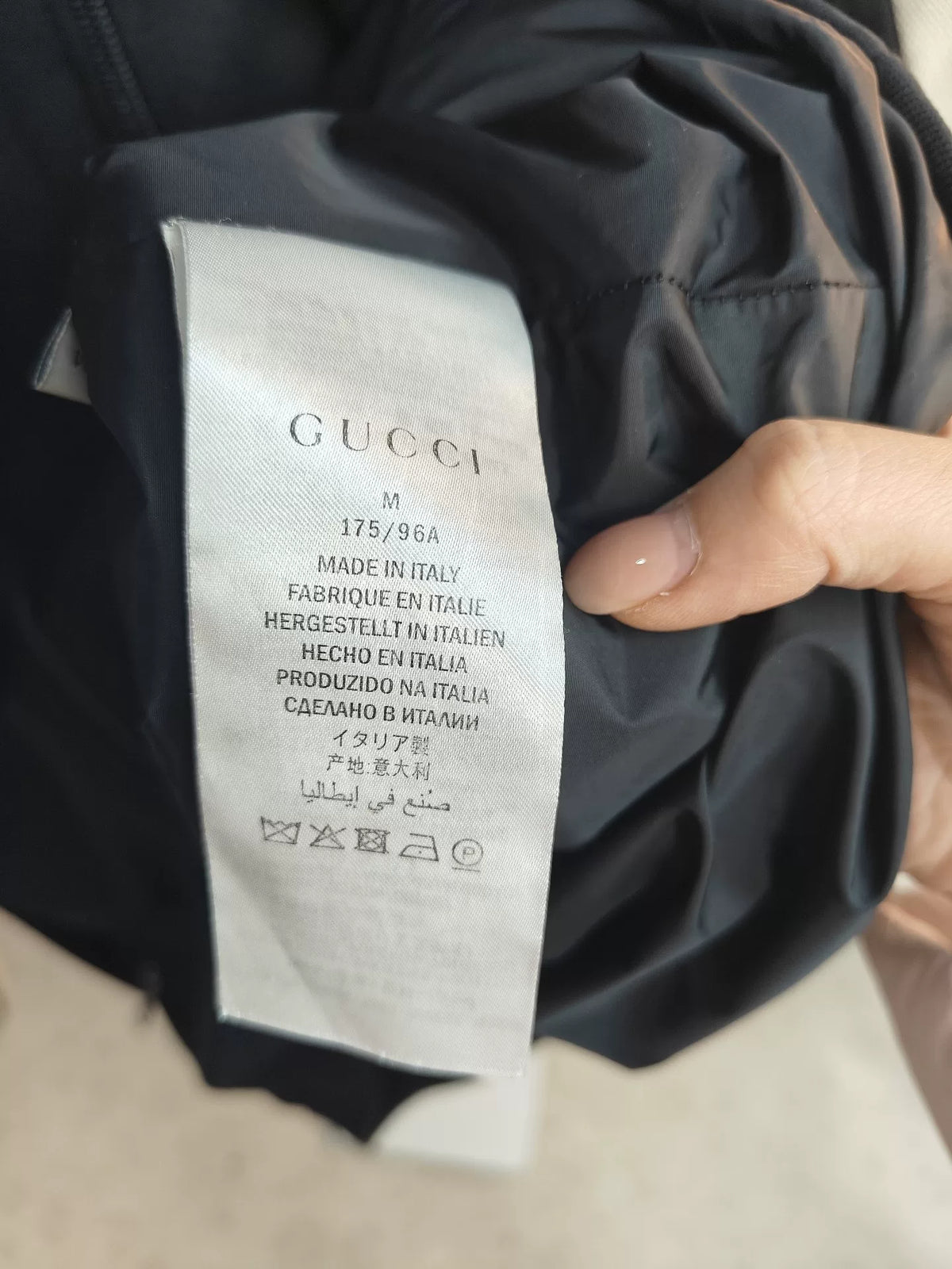 Gucci Black White Monogram Zip-Up Jacket