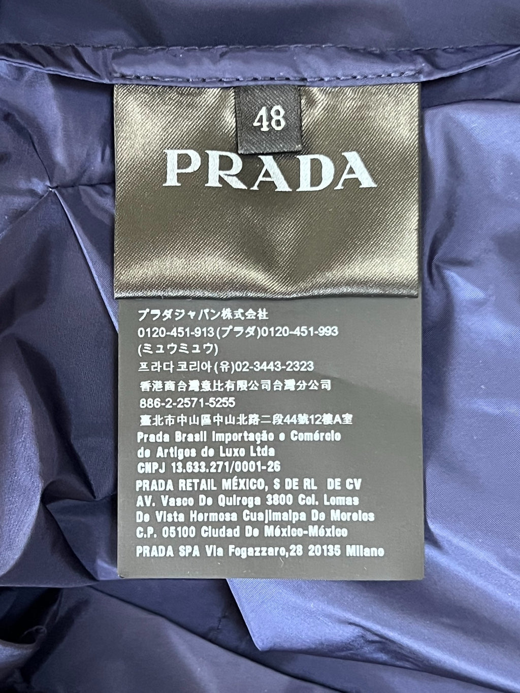 Prada Blue Nylon Triangle Logo Jacket