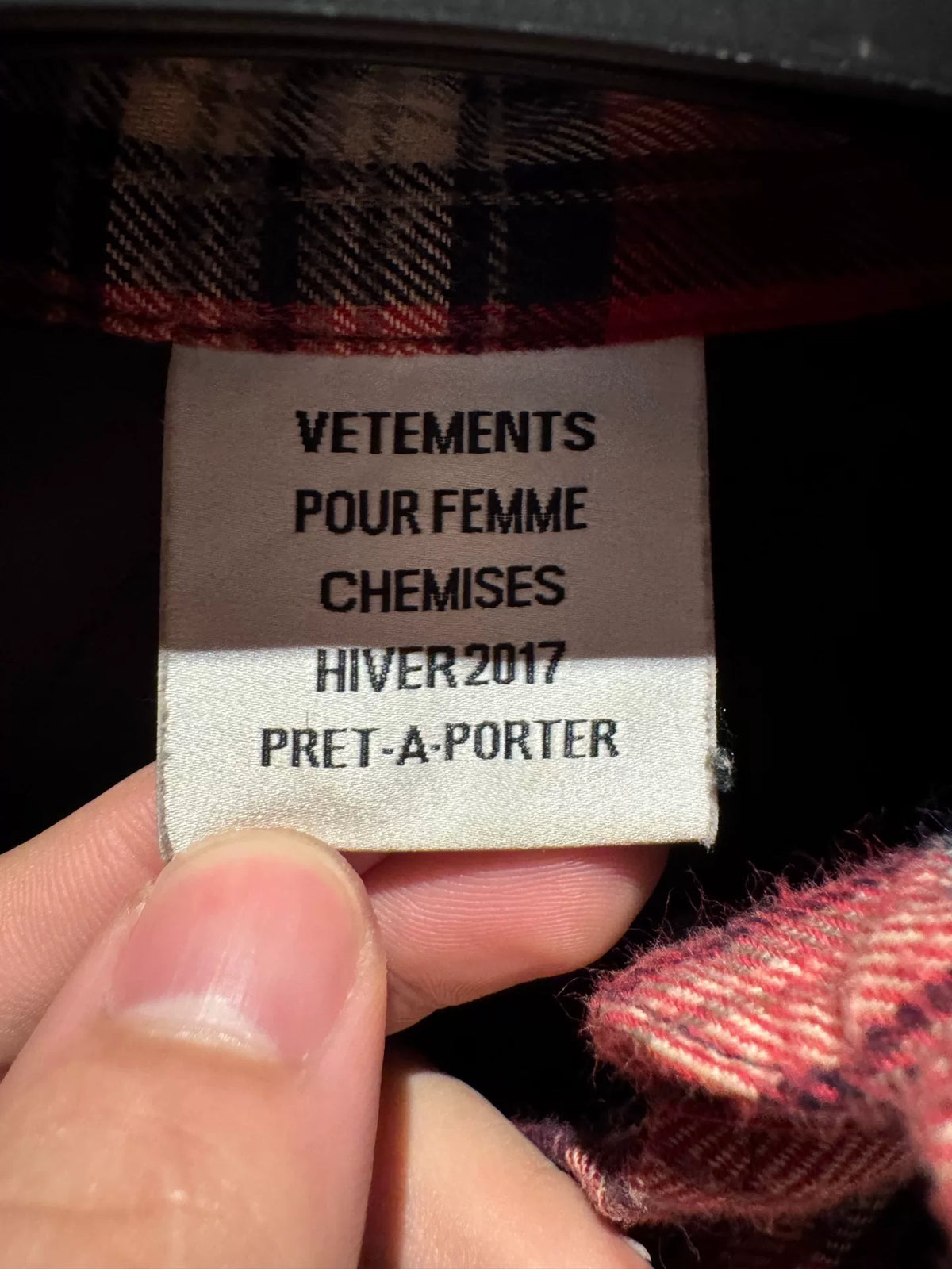 Vetements Red Iron Ring Shoulder Plaid Oversize Jacket