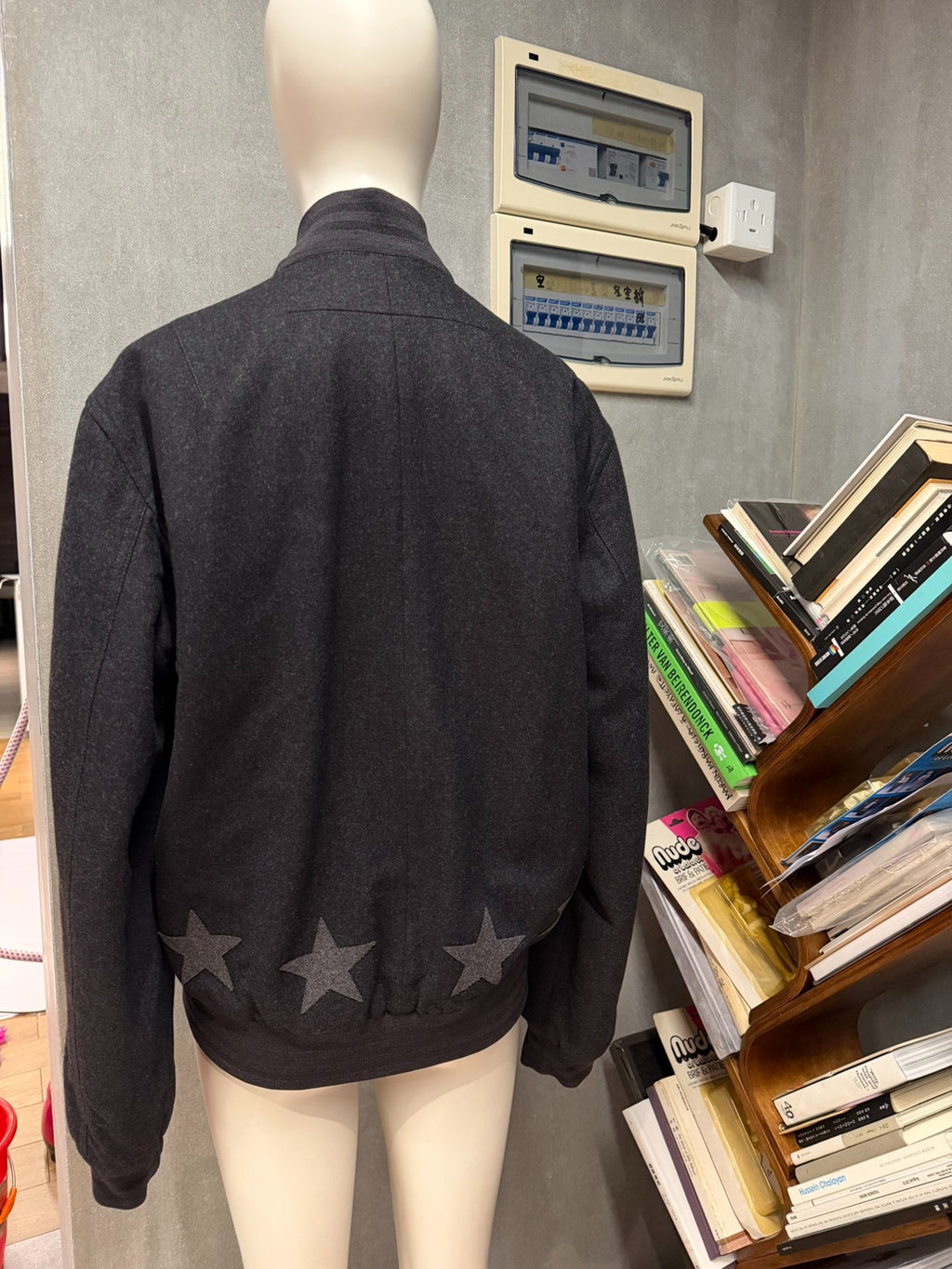 Givenchy SS06 Star Stripe Wool Baseball Jacket