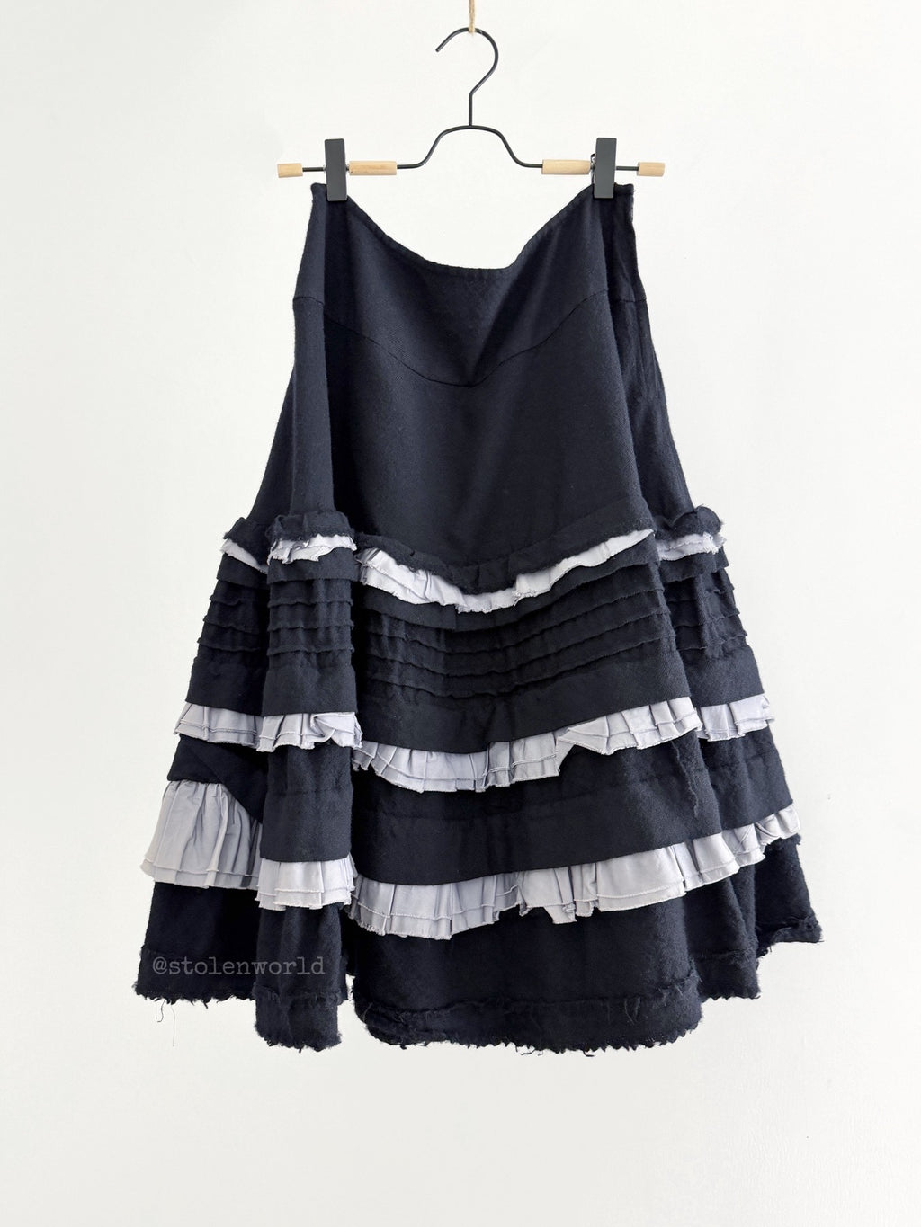 Comme Des Garcons Ruffled Tiered Navy Skirt - Devines
