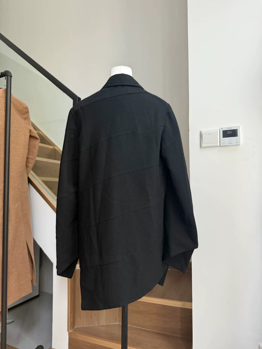 Comme des Garçons Homme Plus Runway Spiral Patchwork Double-Breasted Wool Coat