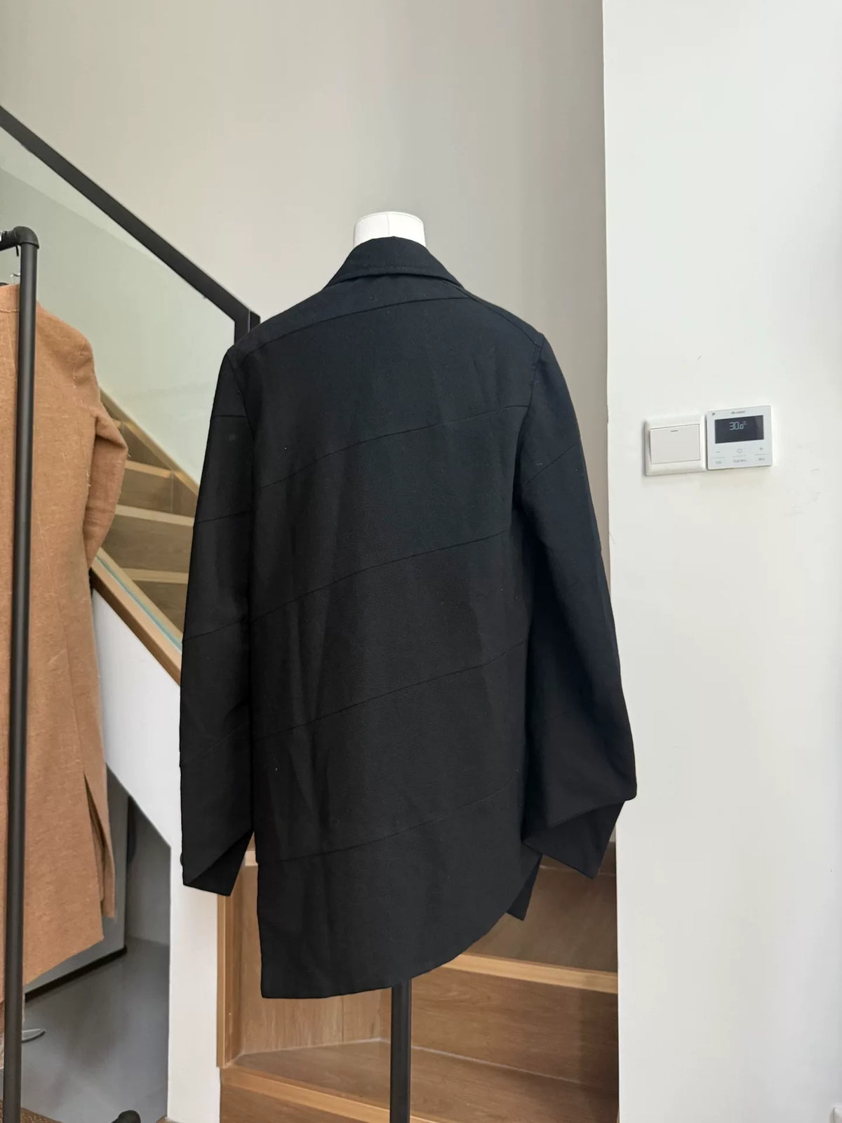 Comme des Garçons Homme Plus Runway Spiral Patchwork Double-Breasted Wool Coat