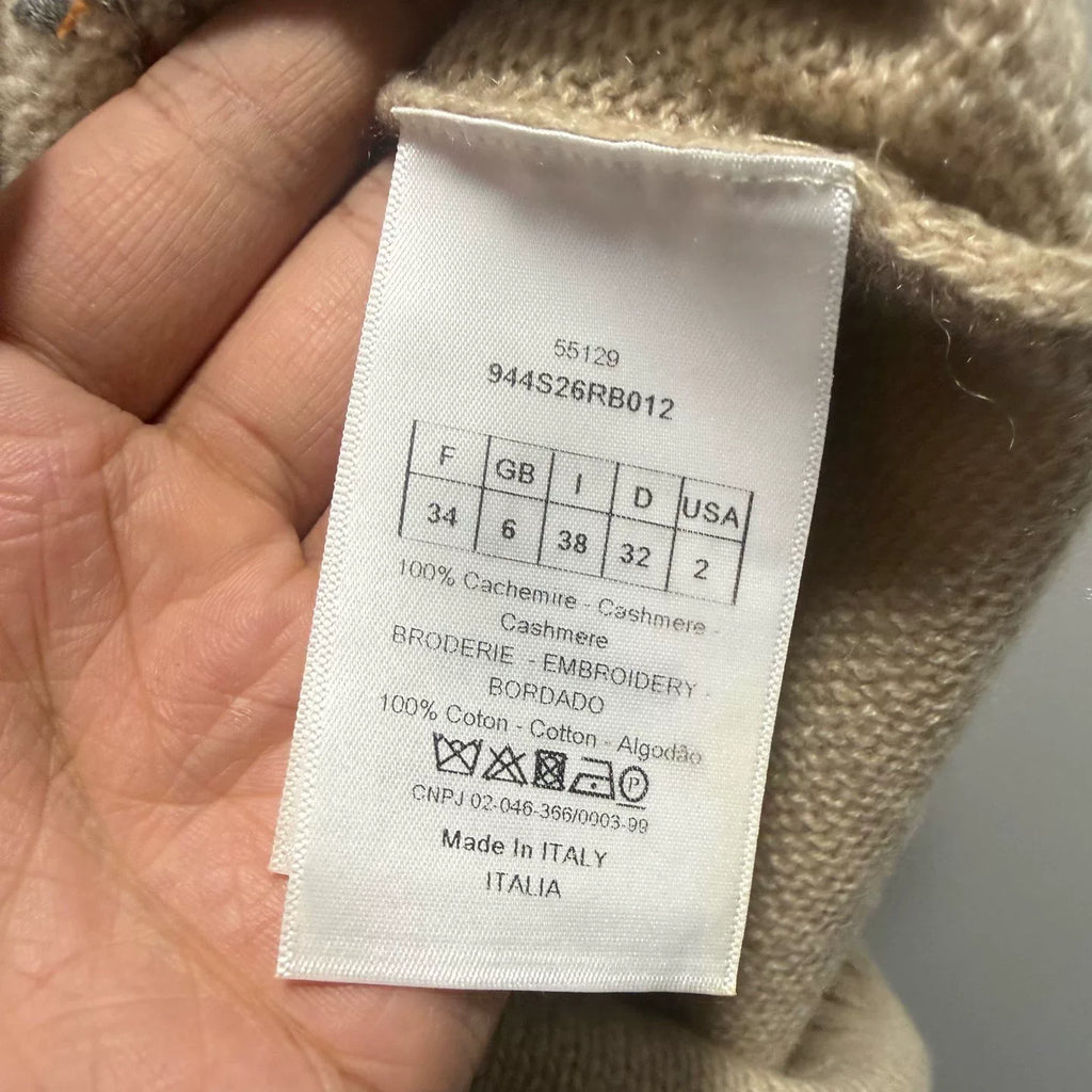 Dior Hand Embroidery Logo Cashmere Sweater