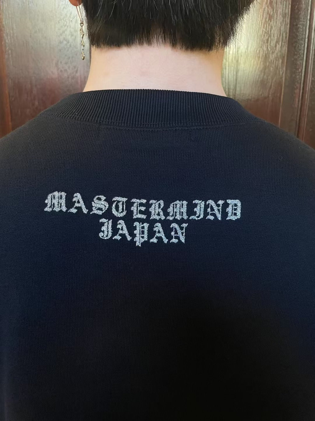 mastermind Japan FW25 Black Loopwheel Glitter Skull Sweatshirt