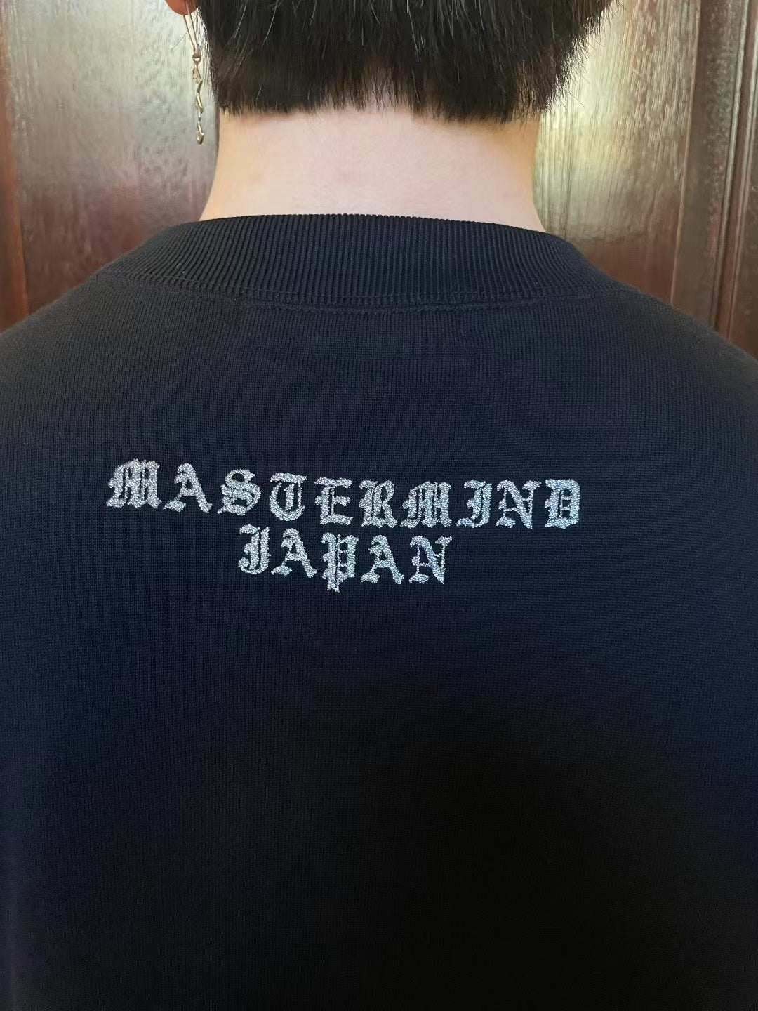 mastermind Japan FW25 Black Loopwheel Glitter Skull Sweatshirt