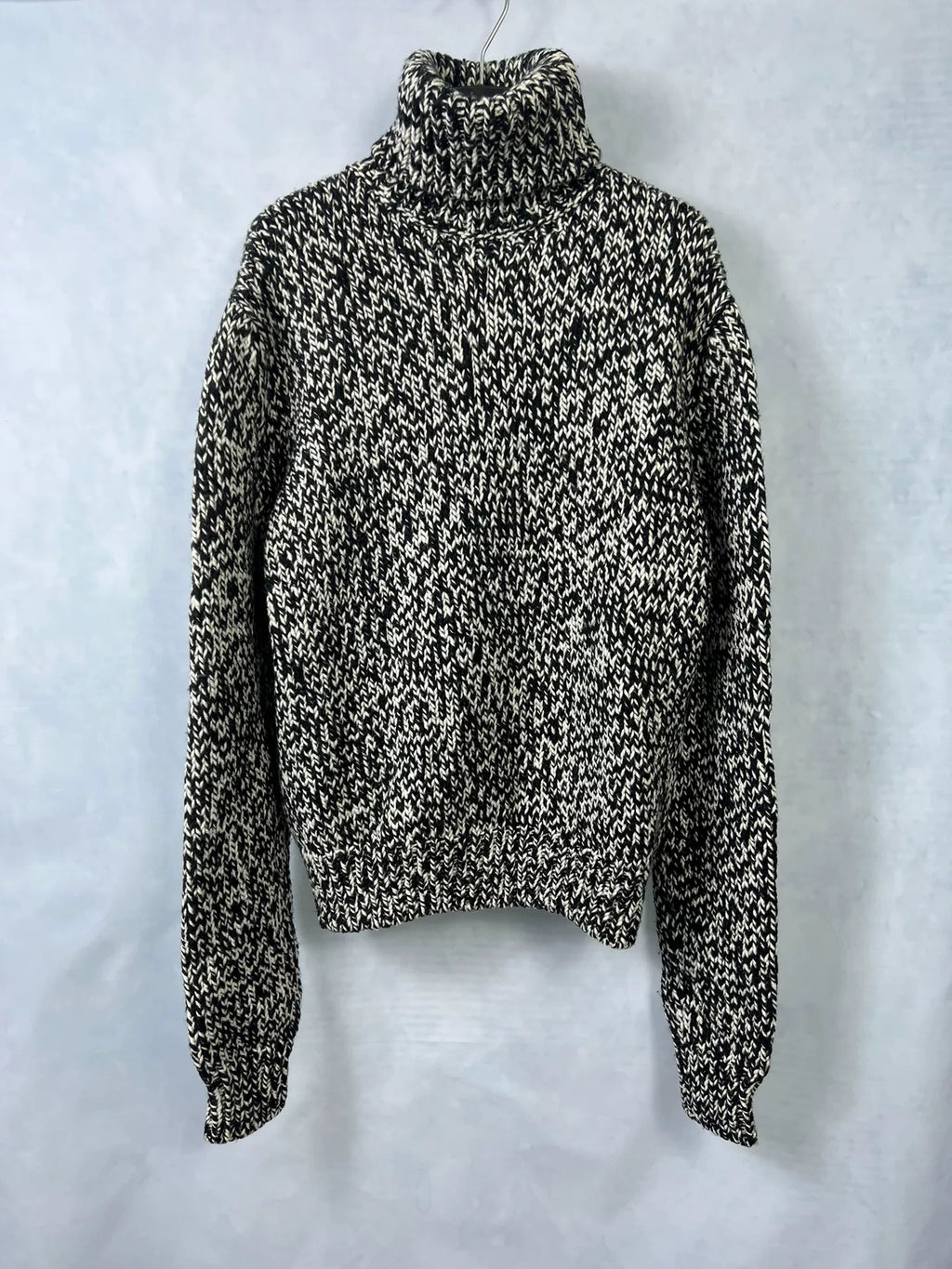 Saint Laurent Slp17fw Black White Turtleneck Sweater