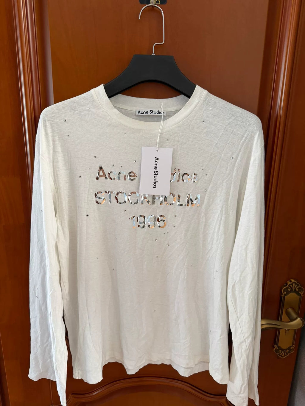 Acne Studios 1996 White Rhinestone T-Shirt