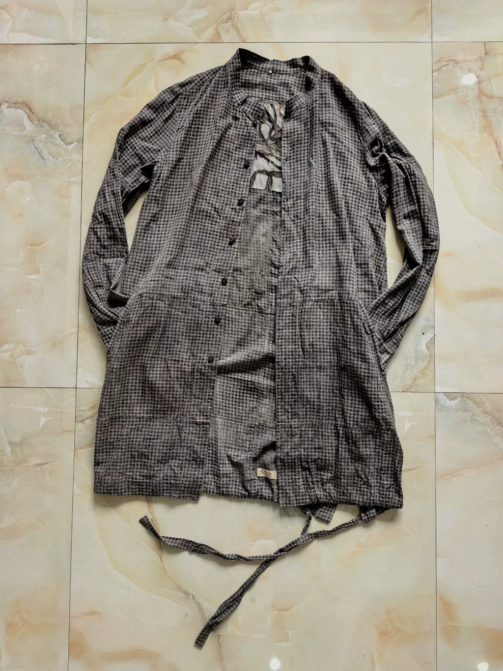 Ziggy Chen 17SS Dirty Dyed Diamond Pattern M51 Thin Trench Coat Long Shirt Jacket