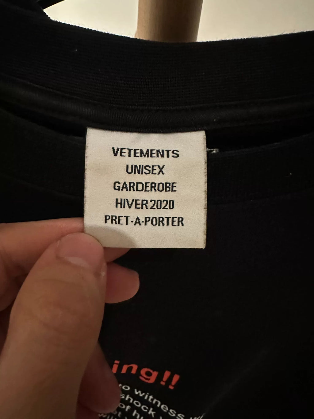 Vetements Warning short-sleeve tee, Dark Web 19AW