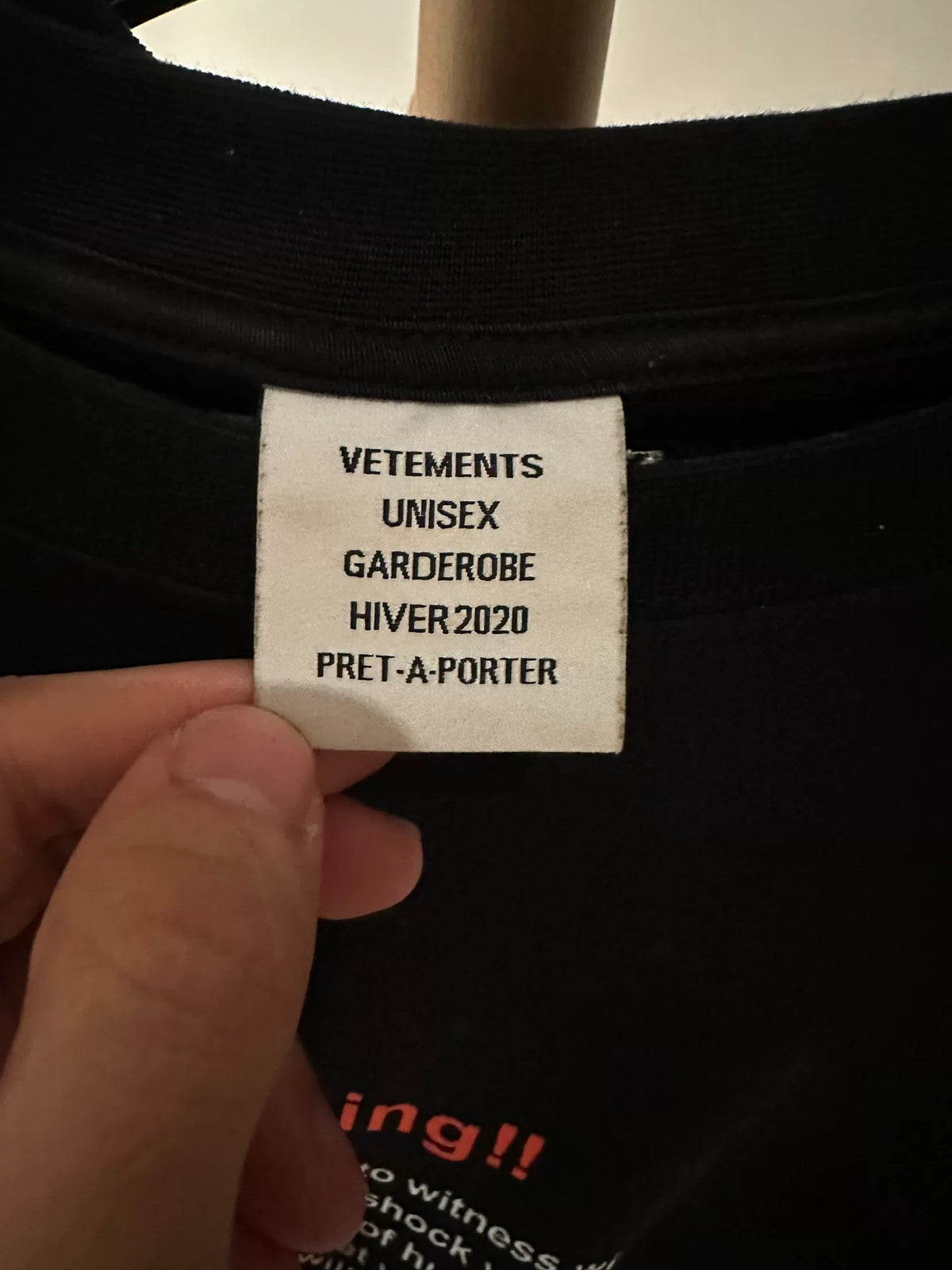 Vetements Warning short-sleeve tee, Dark Web 19AW