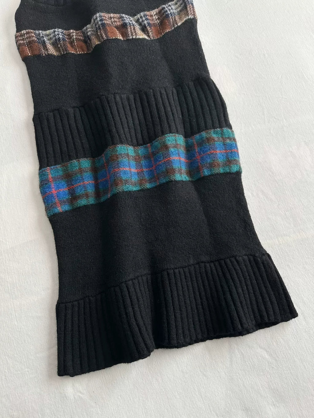 Comme Des Garcons 2000 Midi Plaid Wool Skirt