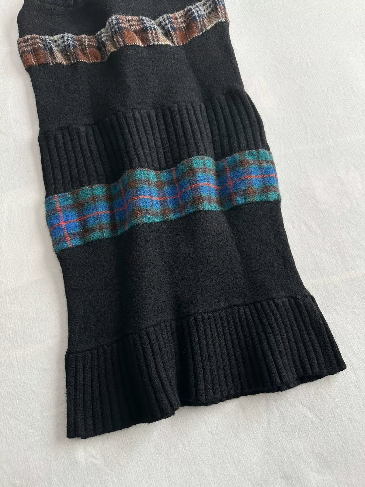 Comme Des Garcons 2000 Midi Plaid Wool Skirt