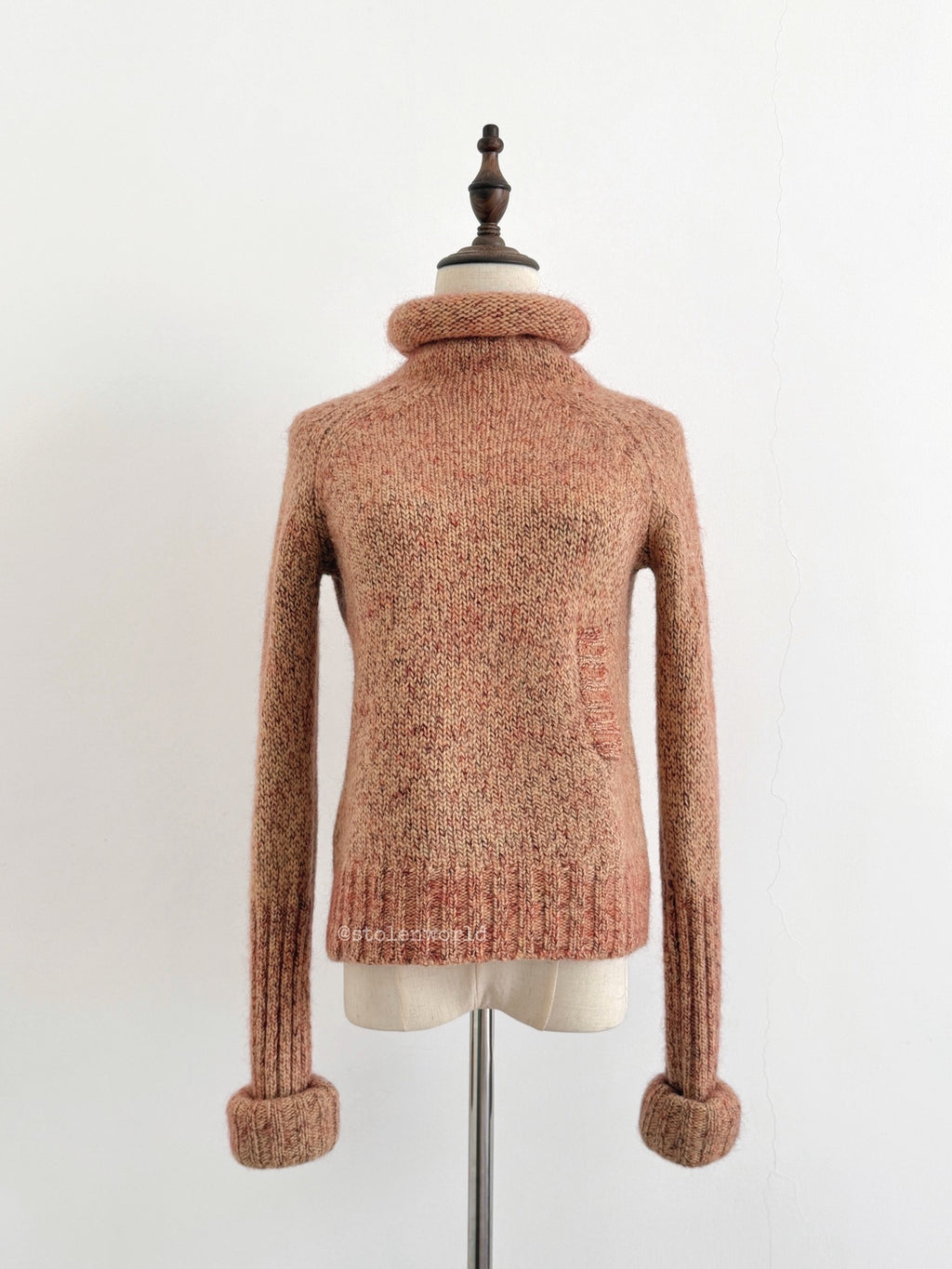 Yohji Yamamoto Y's Mixed Color Cuffed Wool Knit Pink Top - Devines