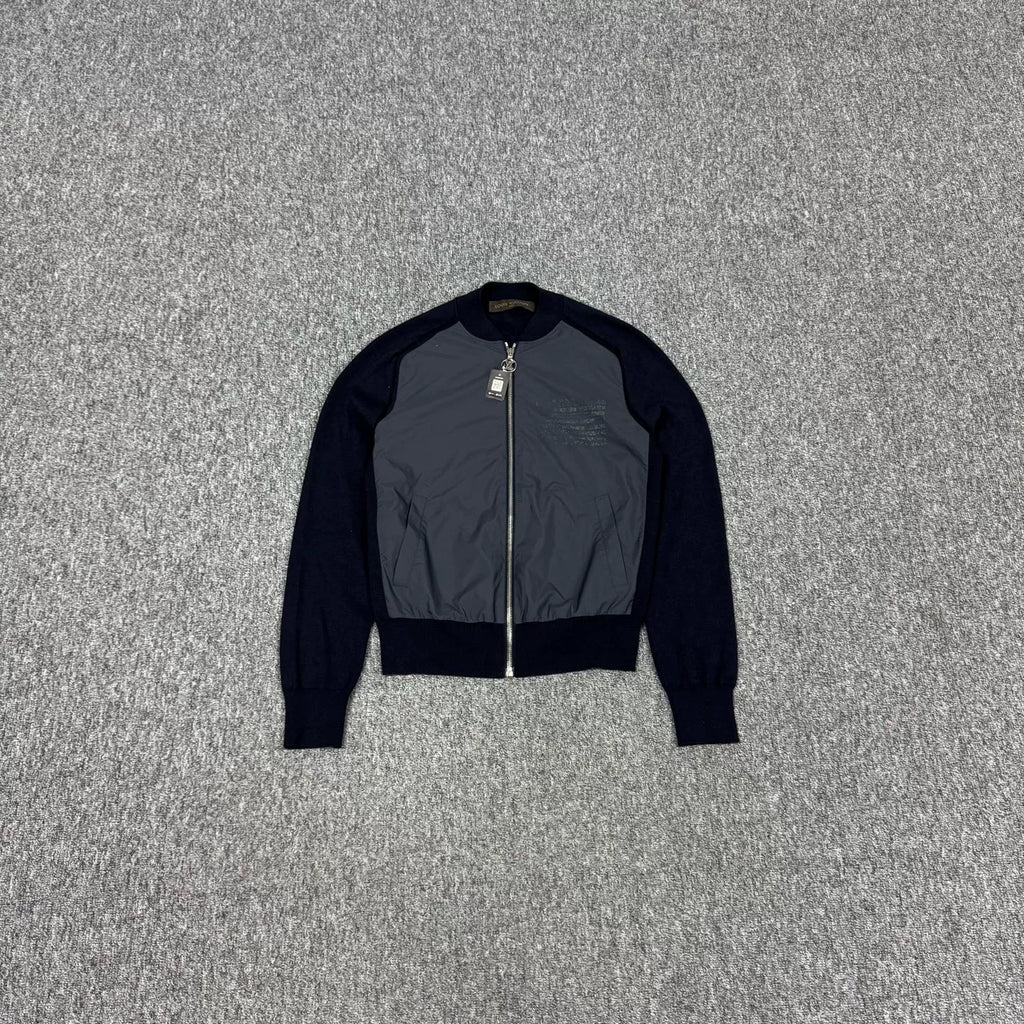 Louis Vuitton LV monogram logo knit patchwork zip-up jacket