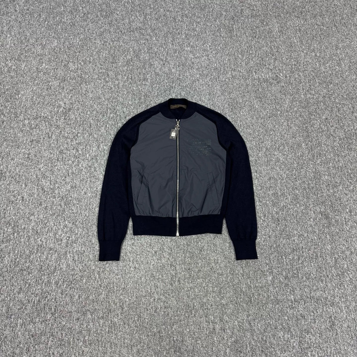 Louis Vuitton LV monogram logo knit patchwork zip-up jacket