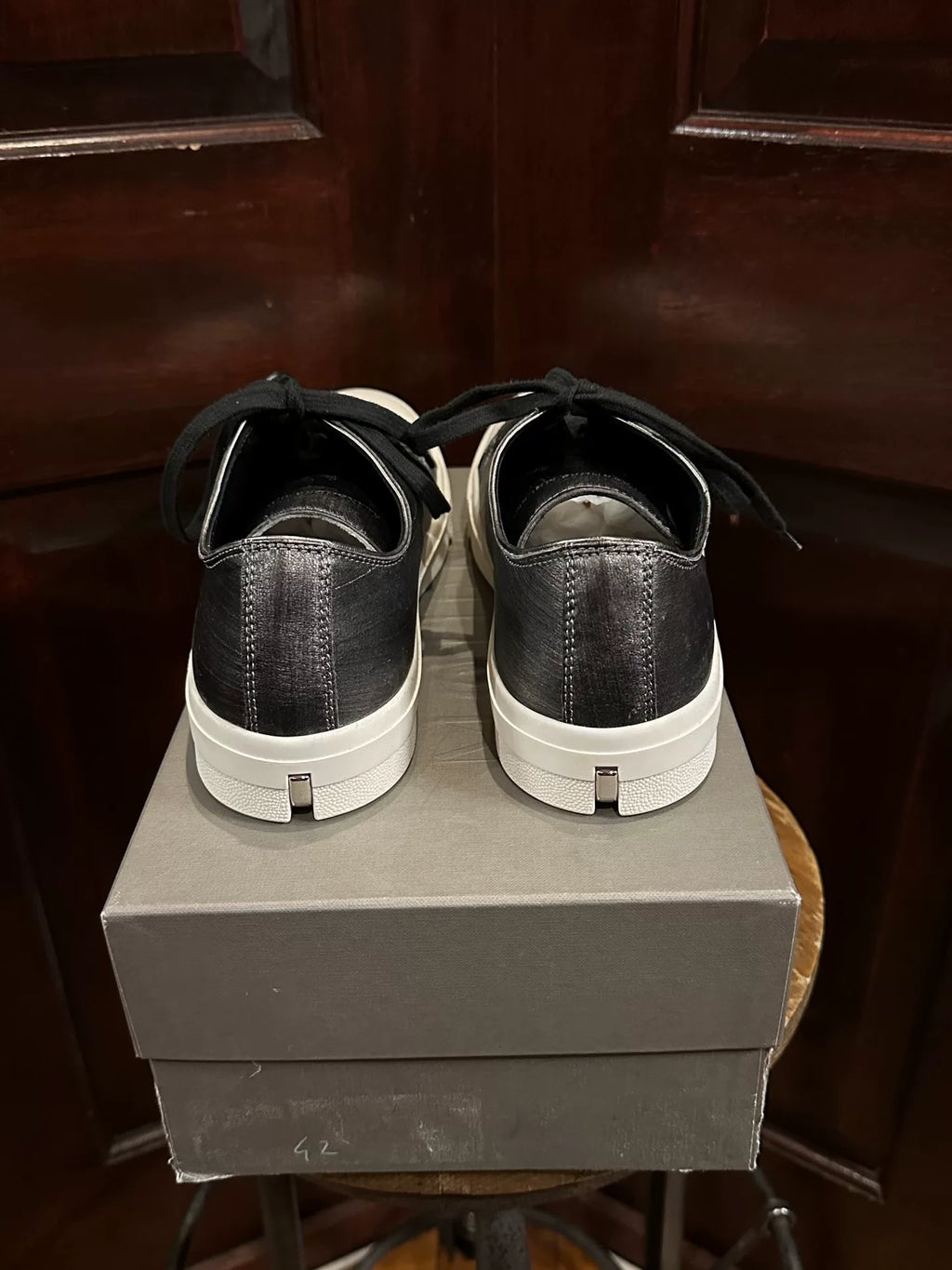 Alexander McQueen Pearl Black Invisible Lace Sneakers