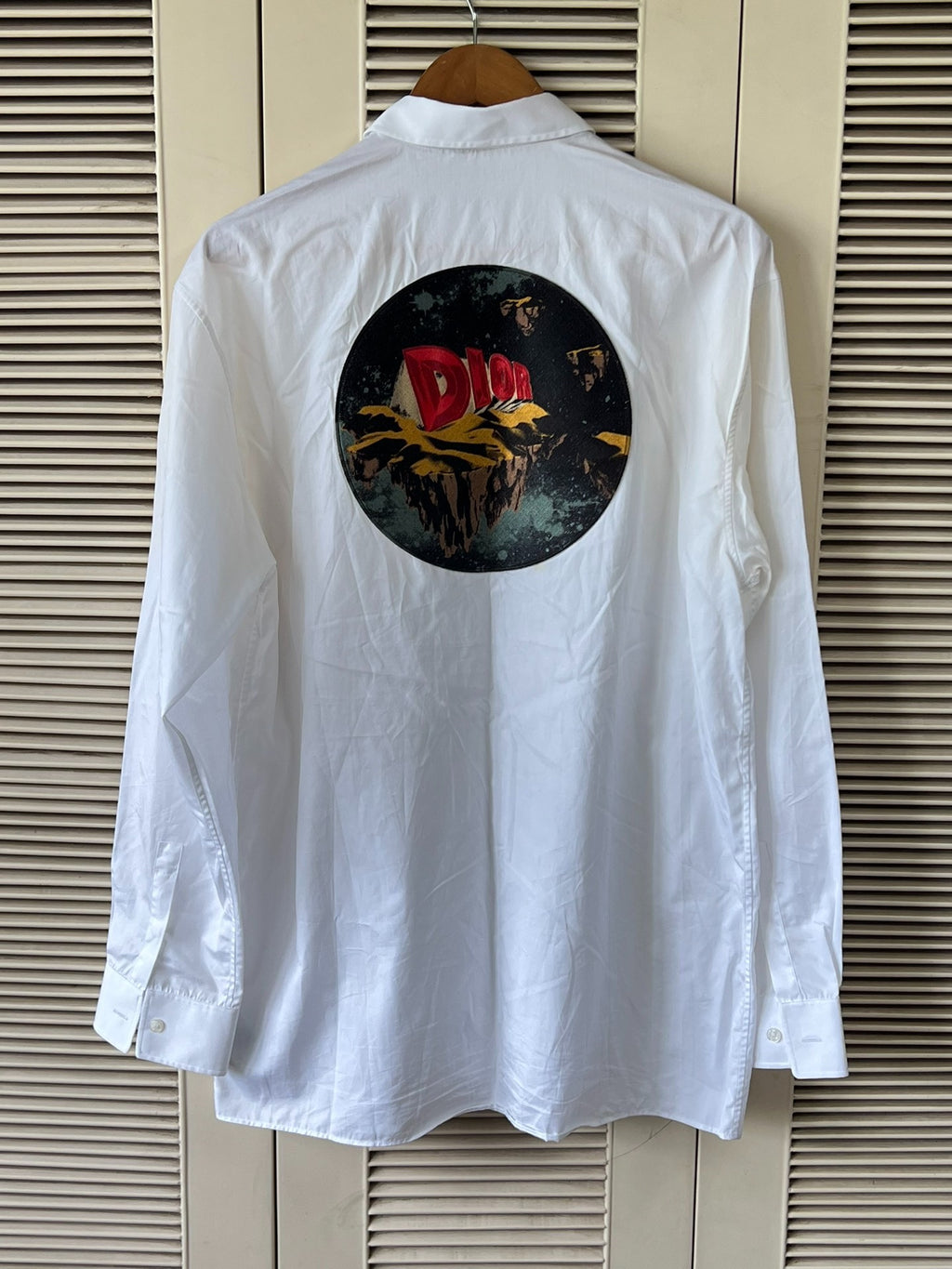 Dior Long Sleeve Top Embroidered White Shirt
