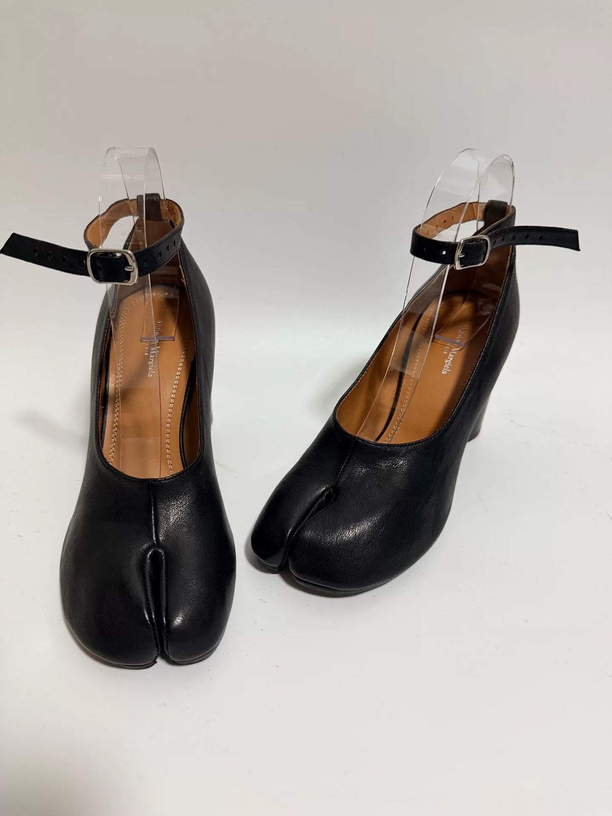 Maison Margiela Black Tabi Split-Toe 8cm Heel Lambskin Shoes