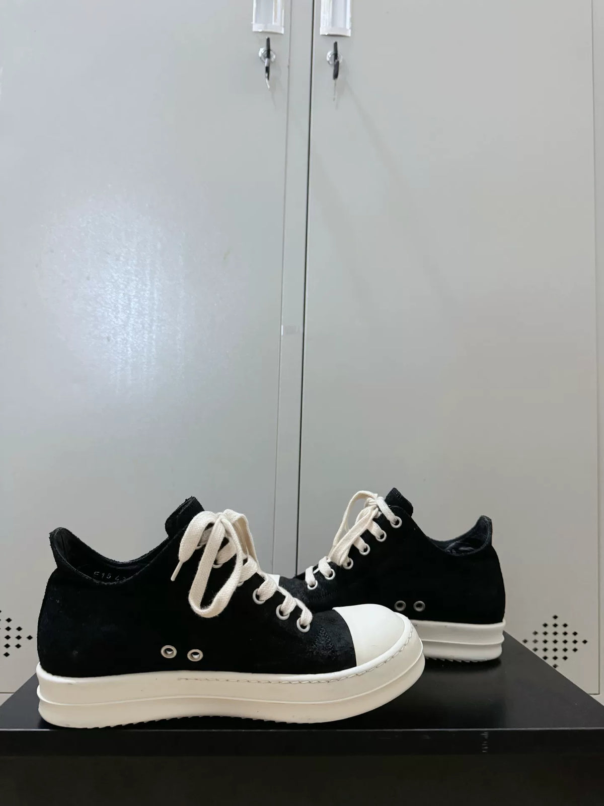 Rick Owens Black Suede Large Converse Sneakers