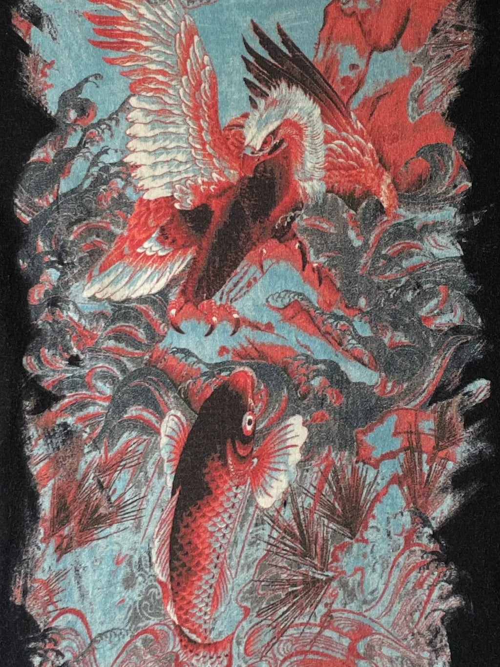 Jean Paul Gaultier | 90s Fish and Crane Contention Short-Sleeve Tattoo Shirt