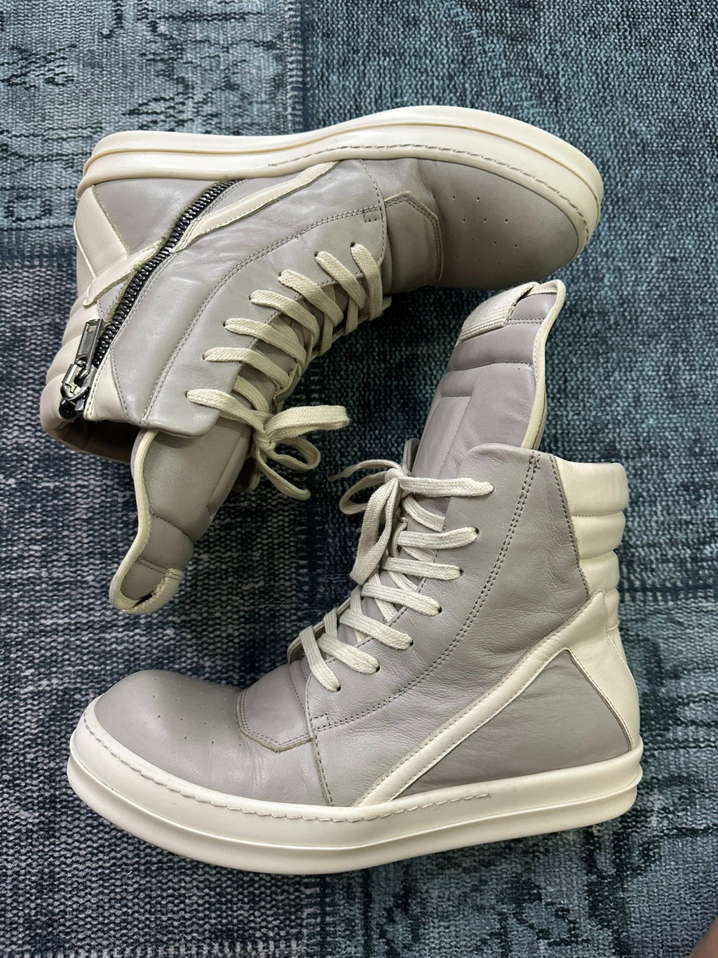 Rick Owens Inverted-Triangle Gray Sneakers