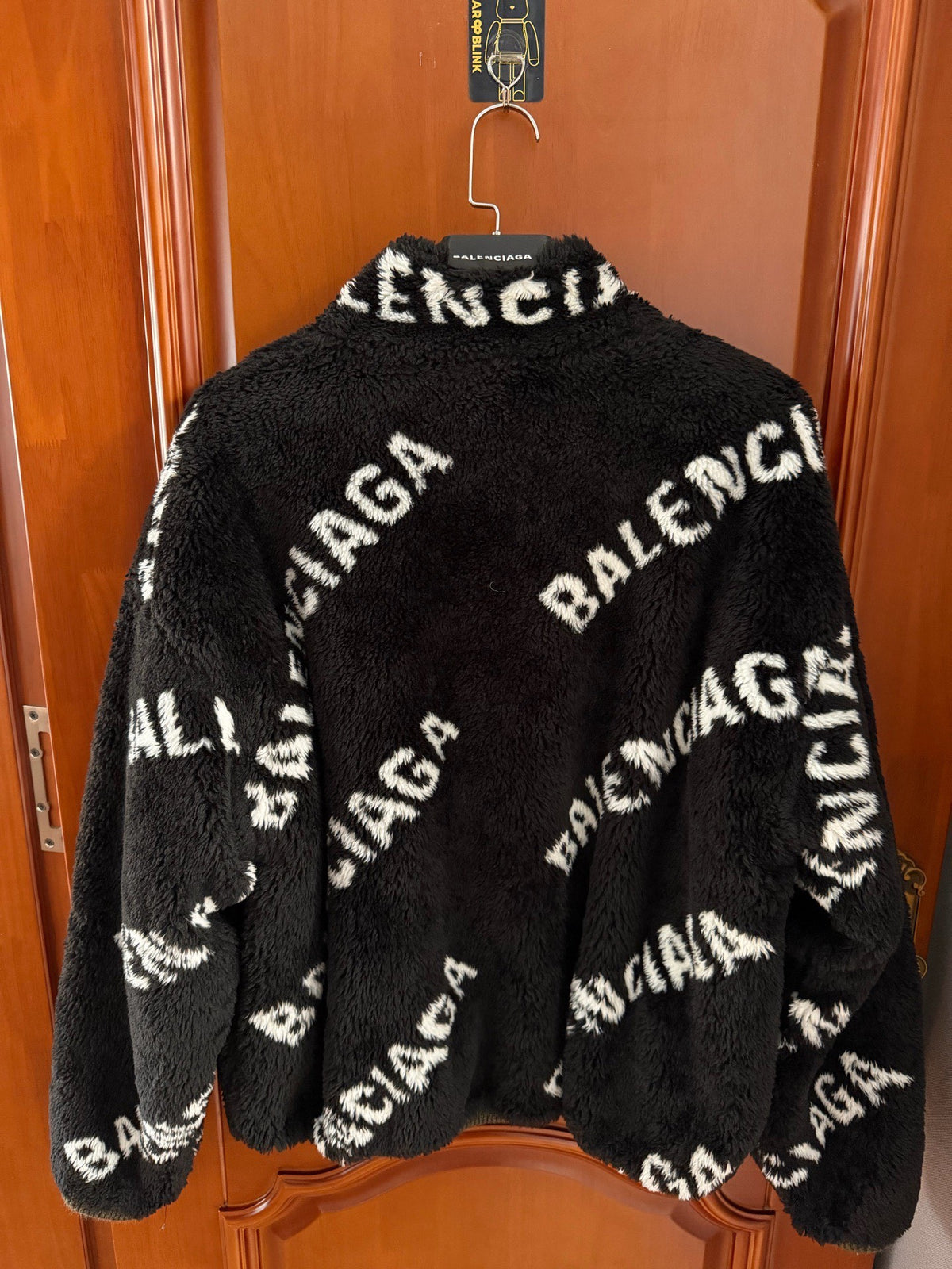 Balenciaga Teddy All-Over Logo Reversible Jacket