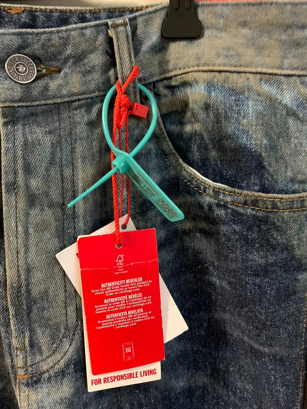 Diesel Zip-Up Denim Jeans