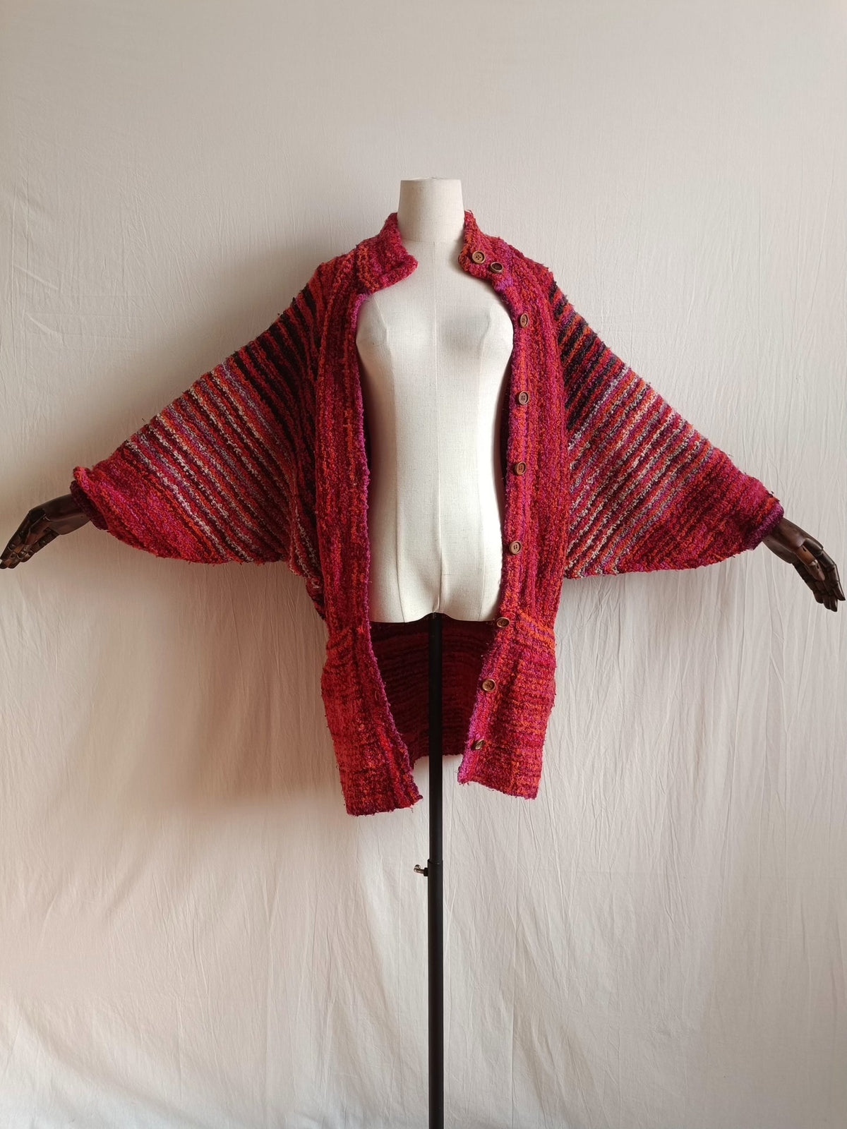 Issey Miyake 1970s Striped Knit Wool Wool Top