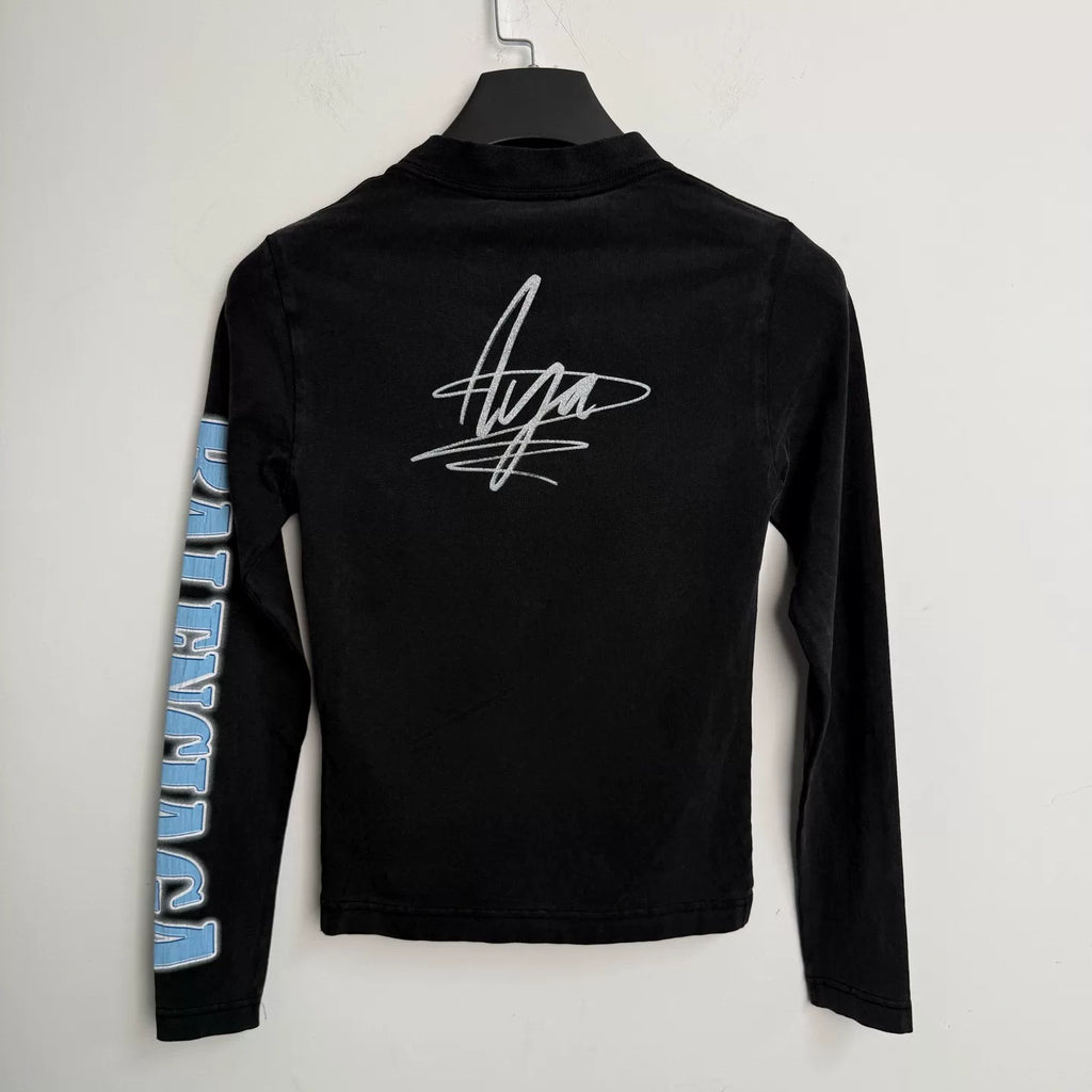 Balenciaga Limited Edition Music Collaboration Stretch Jersey Long Sleeve Top