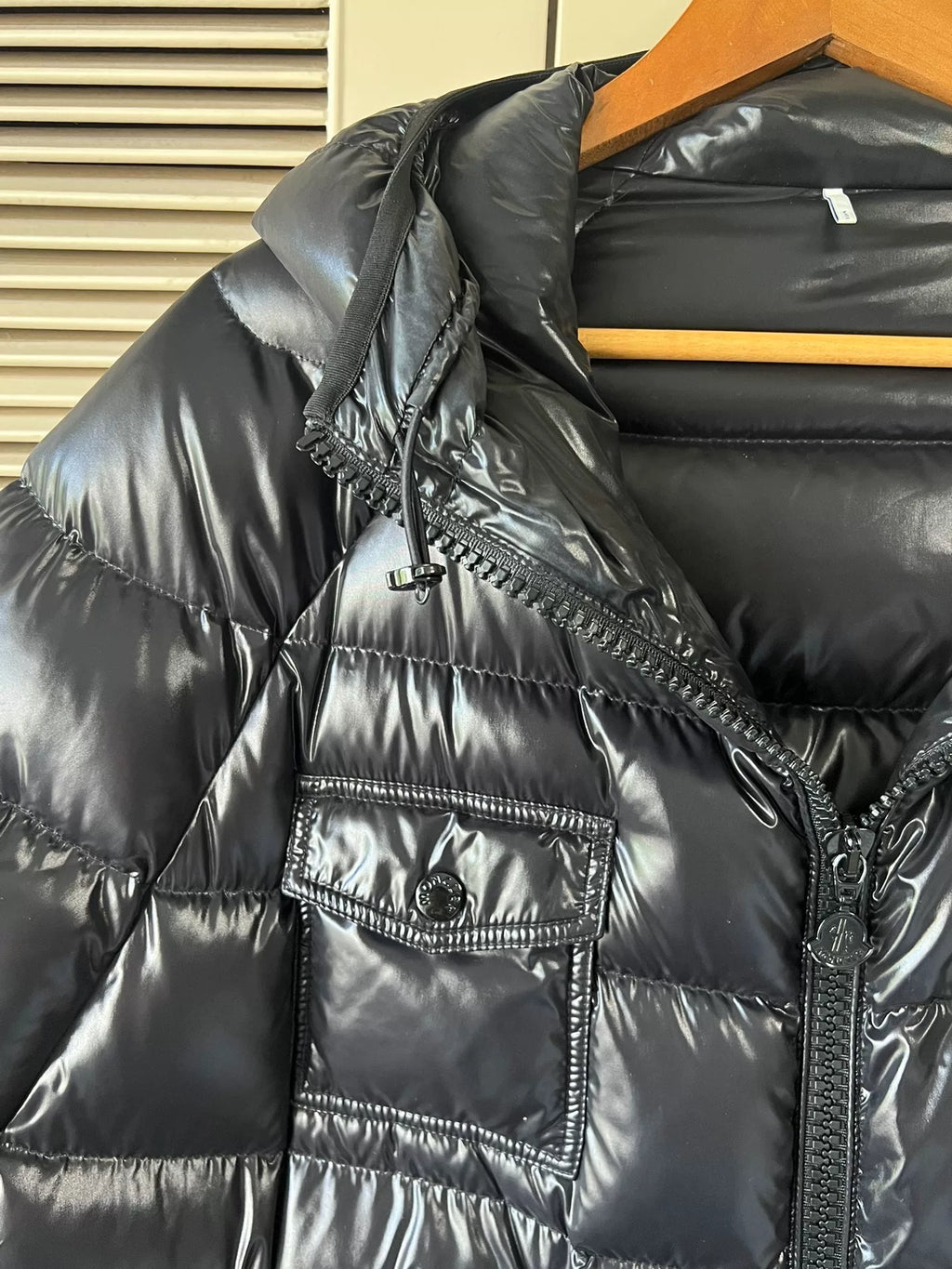 Moncler Cape Down Drawstring Black Jacket