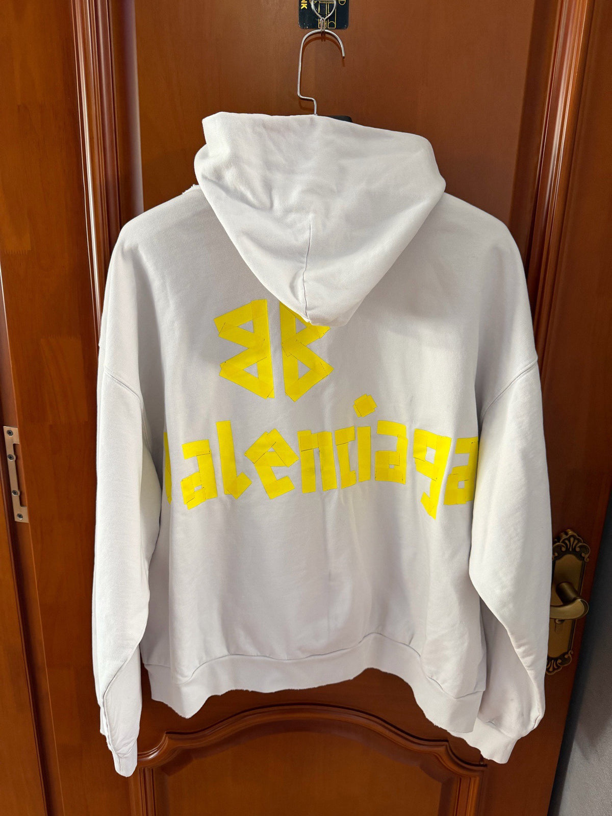 Balenciaga Tape Letter Print Hooded Sweater