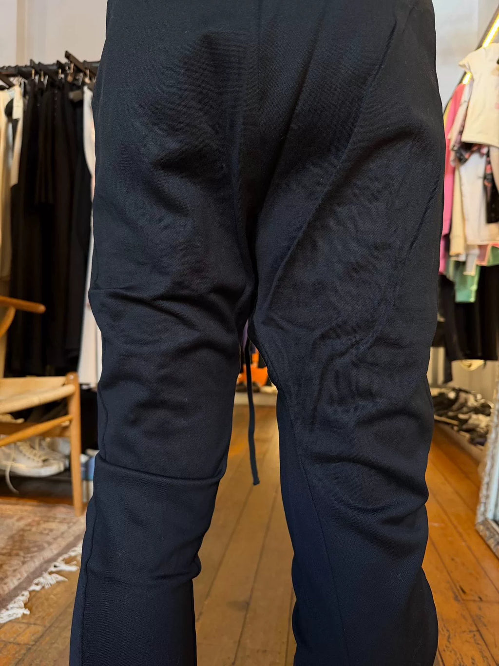Julius FW16 Black Patchwork Pleated Cotton Pants