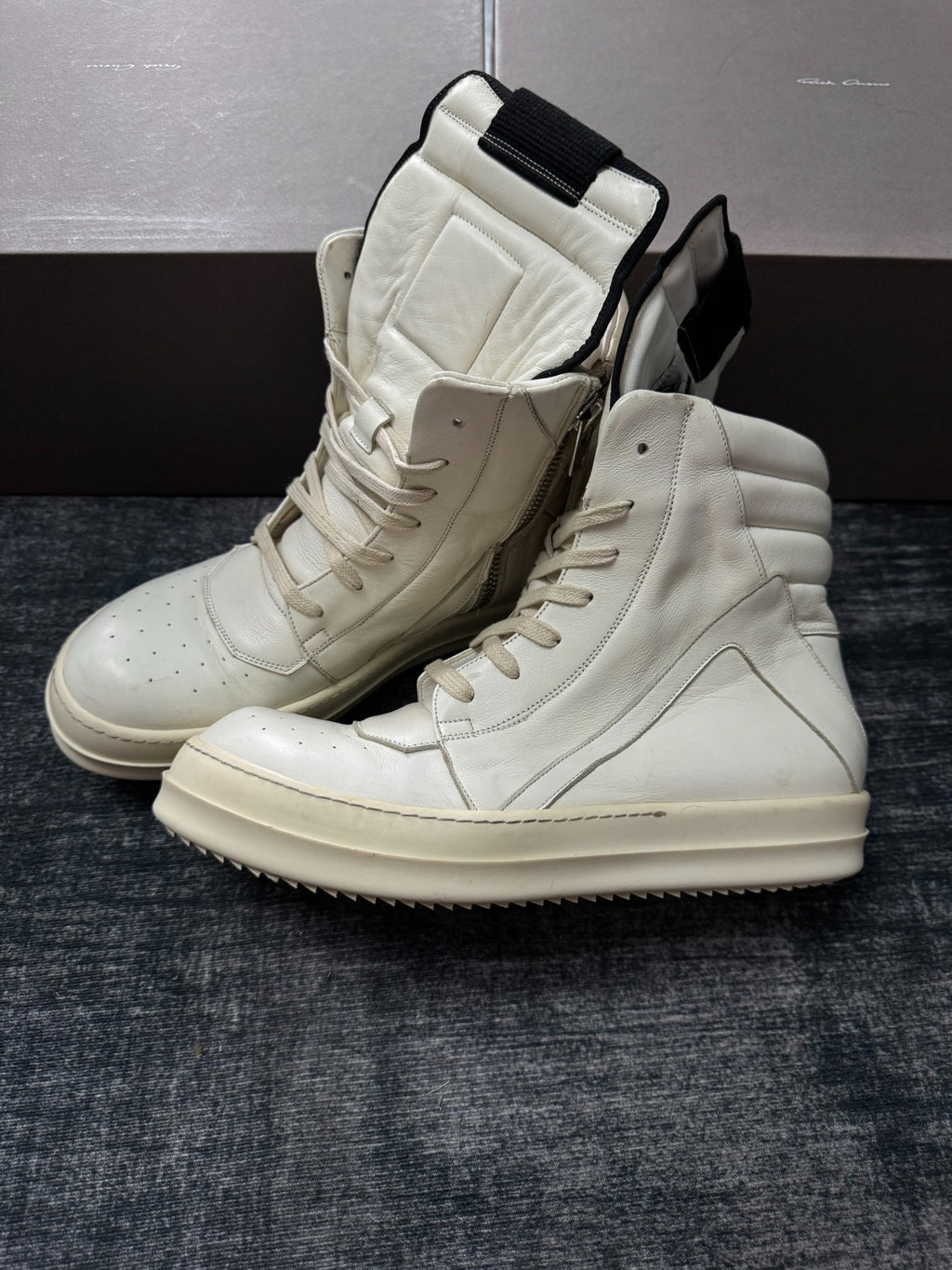 Rick Owens White Inverted-Triangle Sneakers