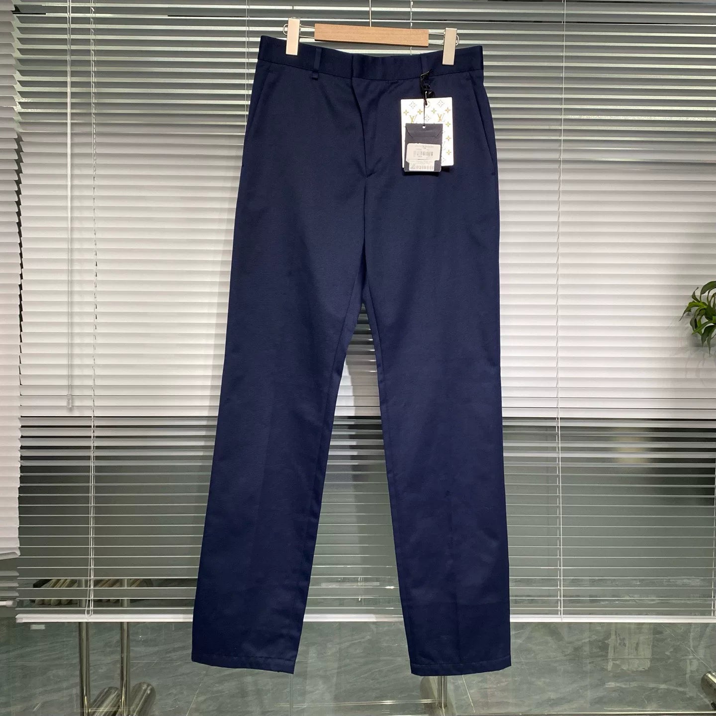 Louis Vuitton Dark Blue Straight-Leg Twill Casual Pants