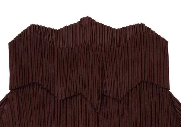 Issey Miyake Vintage Brown Pleated Top