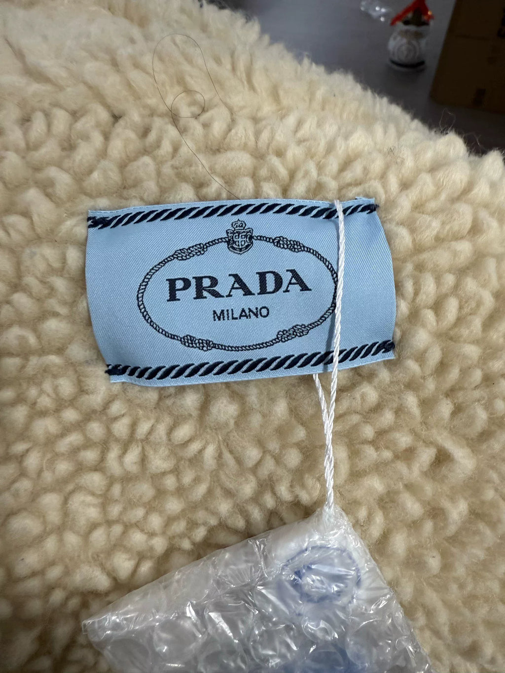 Prada Wool Triangle Logo Denim Jacket
