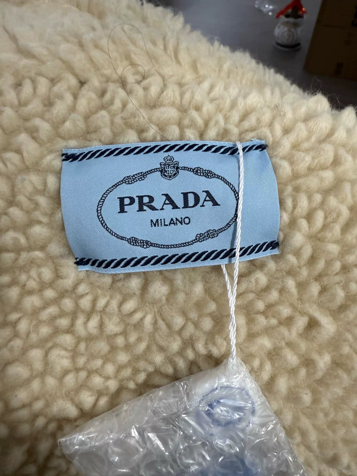 Prada Wool Triangle Logo Denim Jacket