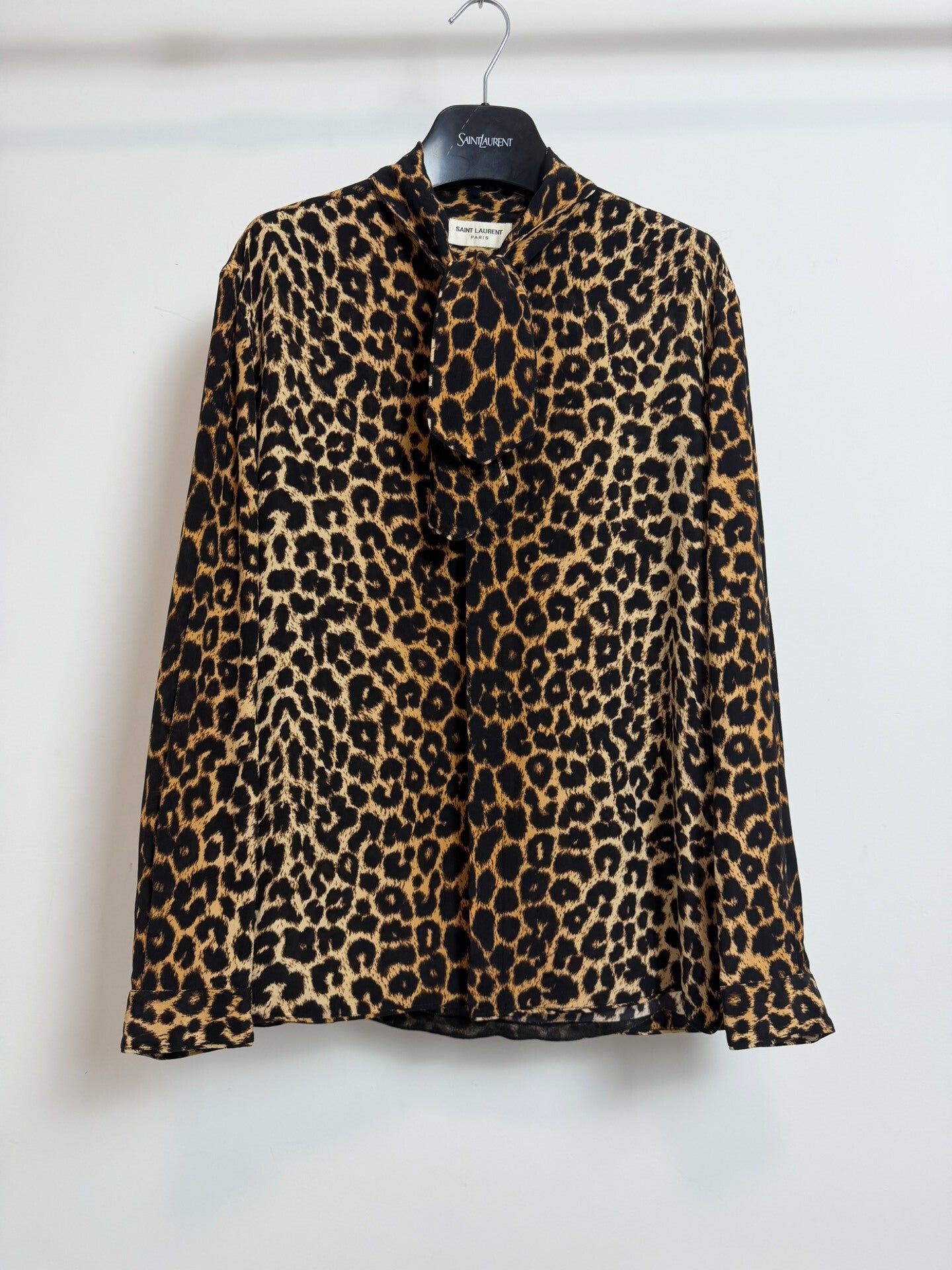 Saint Laurent Slp20fw Leopard Print Shirt