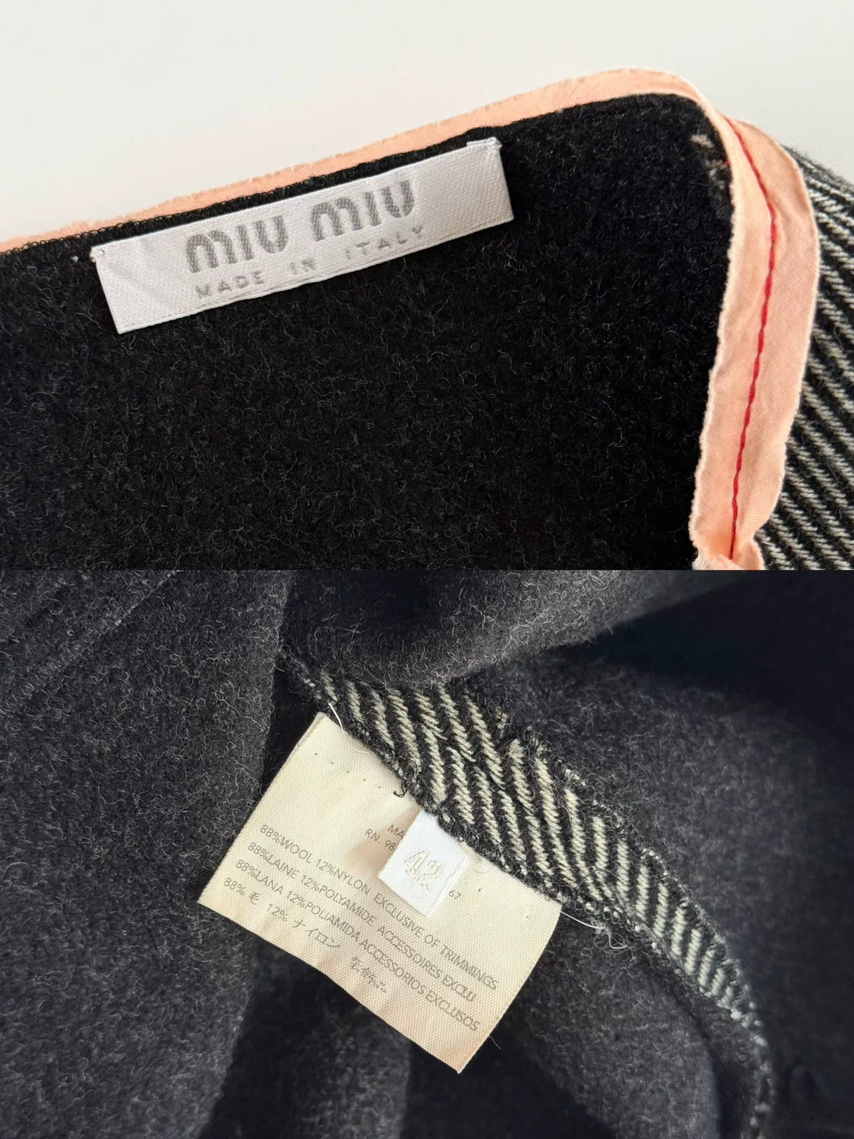 MiuMiu SS00 Tonal-Twist Wool Skirt