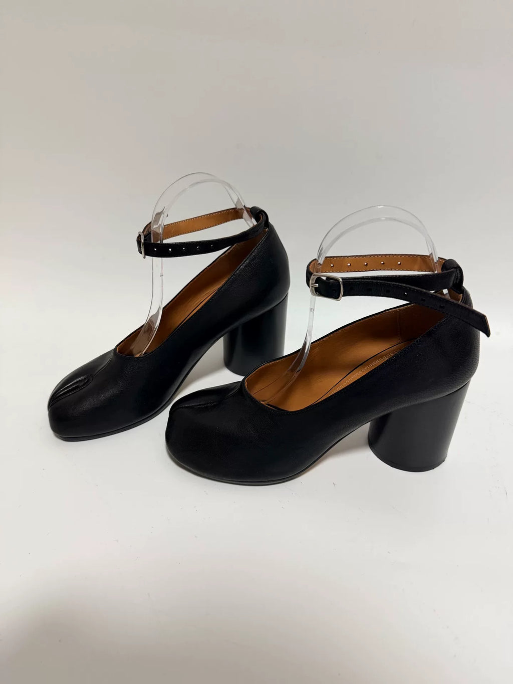 Maison Margiela Black Tabi Split-Toe 8cm Heel Lambskin Shoes