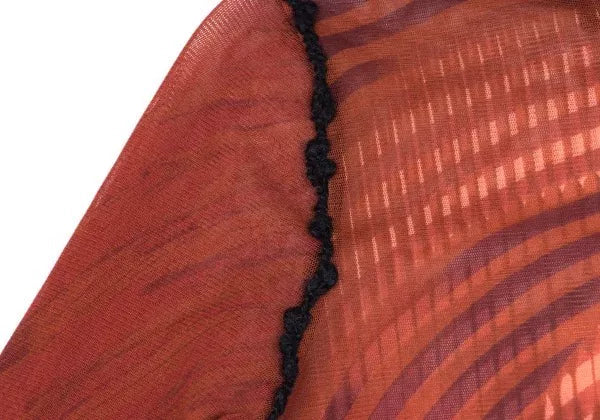 Jean Paul Gaultier Vintage Red Portrait Mesh Top