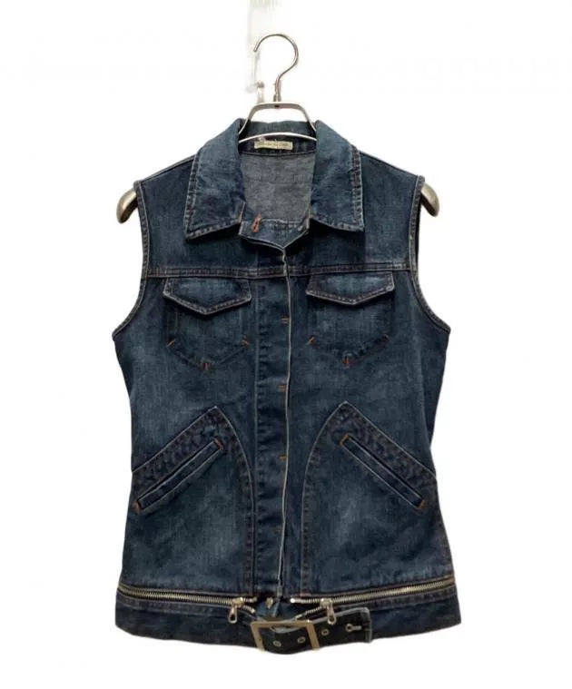 Jean Paul Gaultier Zip Belt Denim Vest
