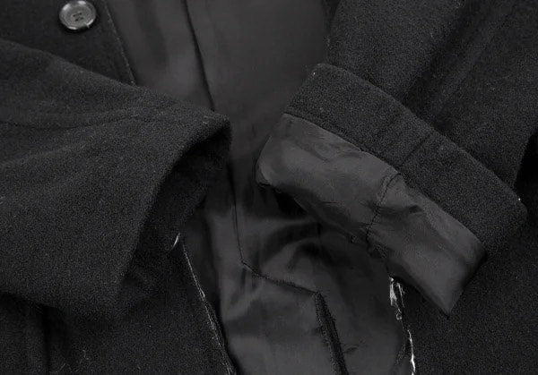 Comme Des Garçons Black Deconstructed Wool Coat
