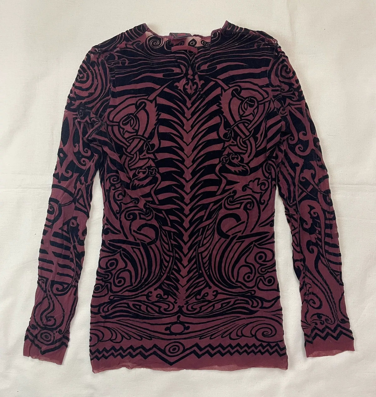 1996 Spring/Summer Jean Paul Gaultier Cyberbaba Cyber Hippie Tribal Tattoo Mesh Tattoo Top
