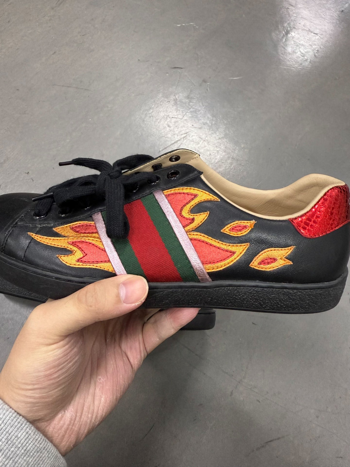 Gucci Black Flame Ace Sneakers