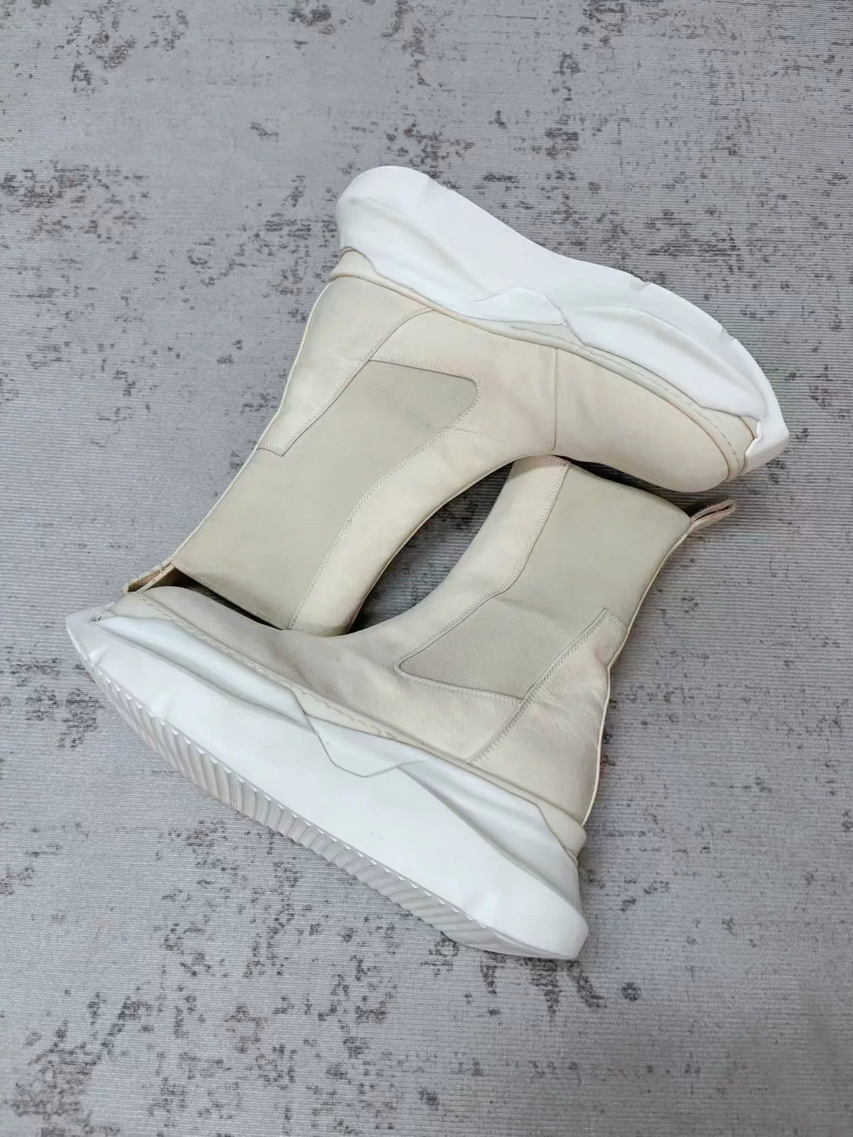 Rick Owens Off-White Platform Chelsea Boots