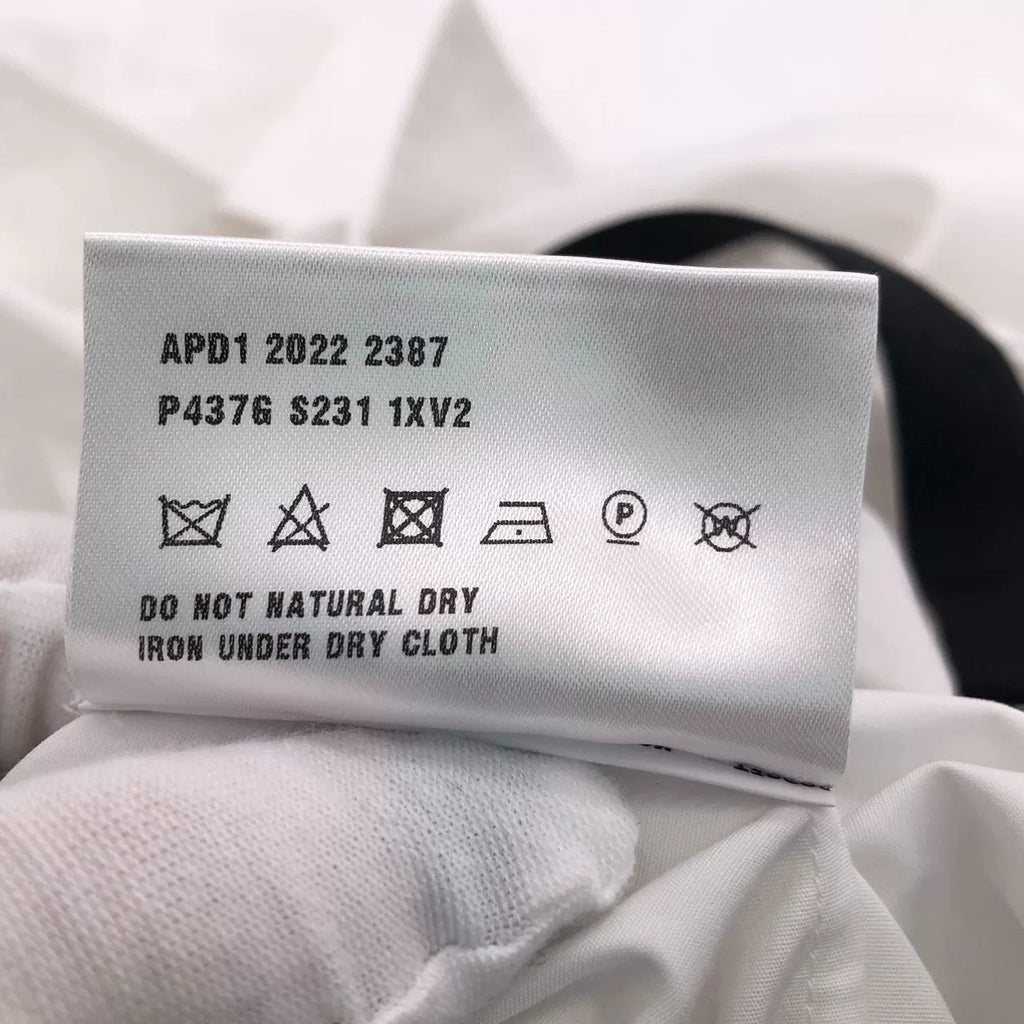 Prada White Logo Letter Cotton Collared Single-Breast Long-Sleeve Shirt